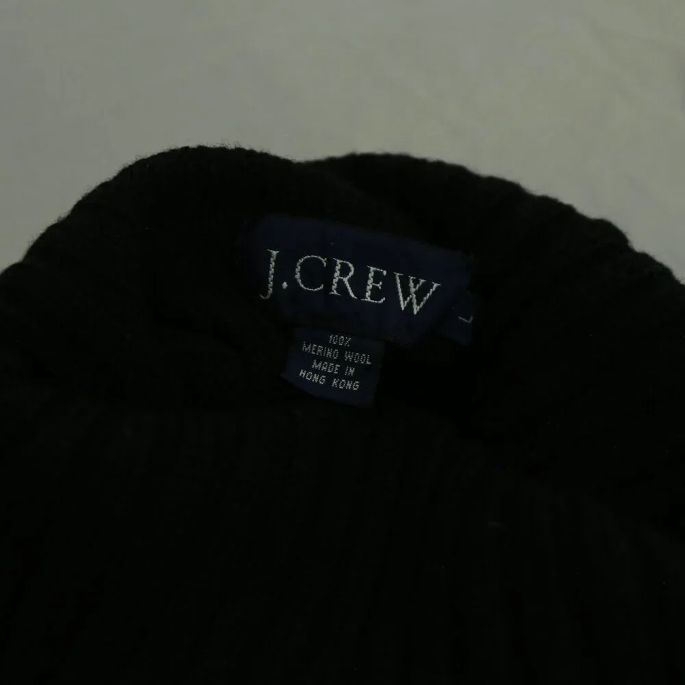 1990’s J.Crew Black Merino Wool Ribbed Turtleneck – Minimalist Quiet Luxury